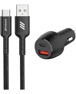 Mobigear Essentials Dual USB / USB-C Billaddare USB-C 1 m Power Delivery 48W - Svart