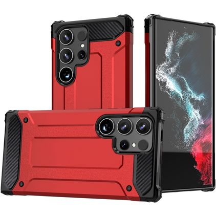 Mobigear Outdoor Samsung Galaxy S24 Ultra Funda Plástico rígido Carcasa Antigolpes - Rojo