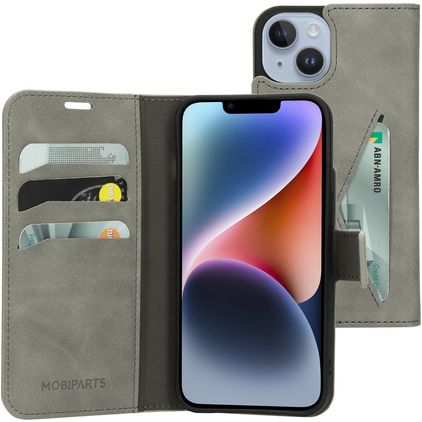 Mobiparts Classic Wallet iPhone 14 Pungetui med Seddelrum - Granite Grey