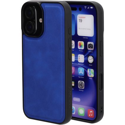 Mobiparts Classic iPhone 16 MagSafe TPU / Konstläder Skal - Sapphire Blue