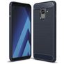 Mobigear Brushed Slim Samsung Galaxy A8 (2018) TPU flexible Carcasa - Azul marino