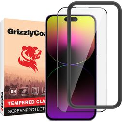 GrizzlyCoat Easy Fit iPhone 14 Pro Max Vetro Protezione schermo - Compatibile con le cover + Telaio di installazione