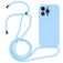 Mobigear Lanyard iPhone 14 Pro Max Silicona Funda con cuerda - Azul bebé