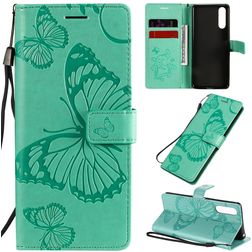 Mobigear Butterfly Sony Xperia 10 II Wallet case - Turquoise