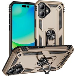 Mobigear Armor Ring iPhone 17 Fodral Hårdplast Skal Stötsäkert med ringhållare - Guld