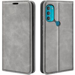 Mobigear Retro Slim Motorola Moto G71 5G Cover a libro portafoglio - Grigio