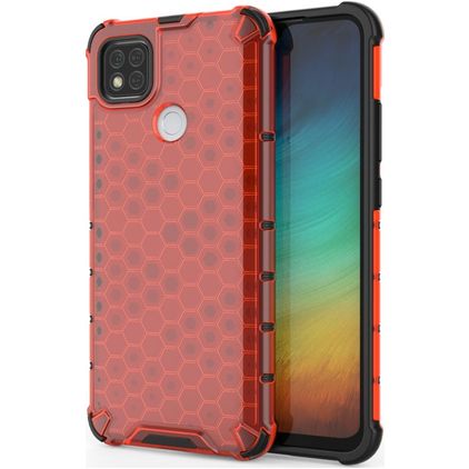Mobigear Honeycomb Xiaomi Redmi 9C Plástico rígido Capa traseira Antichoque - Vermelho