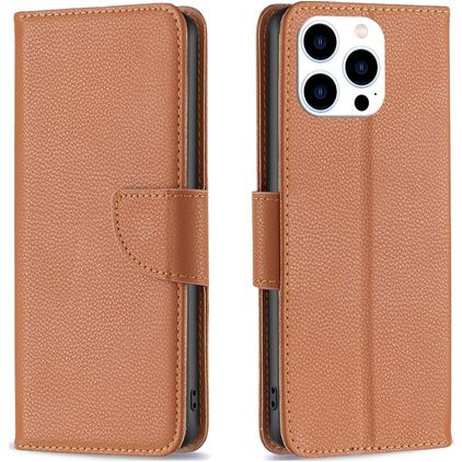 Mobigear Excellent iPhone 16 Pro Cover a libro portafoglio - Marrone