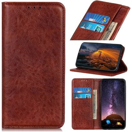 Mobigear Classic Elegance iPhone SE (2020) Knížkové pouzdro Peněženka - Hnědá