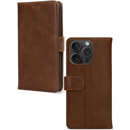 Mobilize Wallet iPhone 15 Pro Genuine Leather Wallet case - Brown