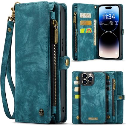 CaseMe 008 iPhone 15 Pro Case Detachable 2-in-1 Wallet Case Wallet - Blue