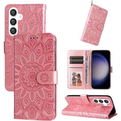Mobigear Sunflower Samsung Galaxy S24 Wallet case - Rose Gold