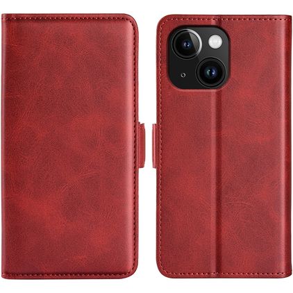 Mobigear Slim Magnet iPhone 15 Plus Lompakkokotelo + Setelitasku - Punainen
