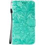 Mobigear Flowers Samsung Galaxy Note 10 Lite Wallet case - Turquoise
