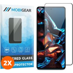 Mobigear Premium POCO X5 Pro Vidro temperado Película de ecrã - Compatível com capas - Preto (Pack de 2)