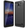 Mobigear Brushed Slim Nokia 1 Plus TPU flexível Capa traseira - Preto