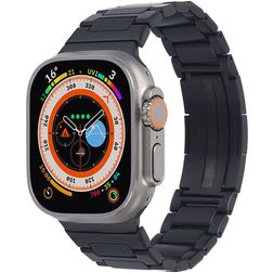 Mobigear Berlin Rustfrit stål Apple Watch Urrem Sommerfuglelås - 49/46/45/44 mm - Sort