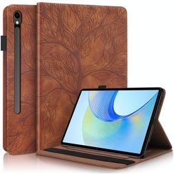 Mobigear Tree Samsung Galaxy Tab S10 FE Plus Cover a libro + Portapenna - Marrone