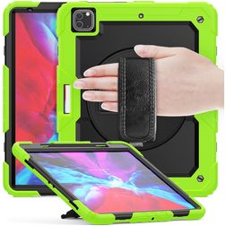 Mobigear SureGrip Xtreme iPad Air 13 pulgadas (2024) Funda Plástico rígido / Silicona Carcasa + Portalápices + Correa bandolera + Soporte - Verde