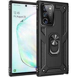 Mobigear Armor Ring Samsung Galaxy Note 20 Ultra Plástico rígido Capa traseira Antichoque com anel - Preto