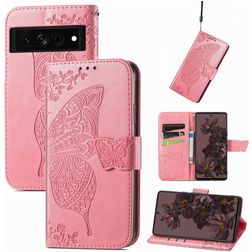 Mobigear Butterfly Google Pixel 7 Pro Plånboksfodral med sedelfack - Rosa