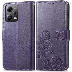 Mobigear Clover POCO X5 Pungetui med Seddelrum - Lilla