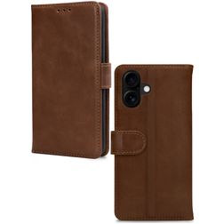 Mobilize Wallet iPhone 16 Äkta läder Plånboksfodral med sedelfack - Brun