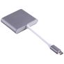Mobigear USB-C – HDMI / USB-A / USB-C USB-hubi - Harmaa