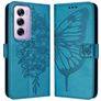 Mobigear Butterfly OPPO Reno 12 Pro Lompakkokotelo + Setelitasku - Sininen