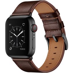 Mobigear Firenze Correa Cuero Cierre de hebilla para Apple Watch - 42/41/40/38 mm - Marrón