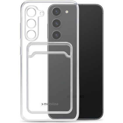 Mobilize Gelly Card Läpinäkyvä Samsung Galaxy S23 Plus Joustava TPU Suojakuori + Korttitasku - Läpinäkyvä