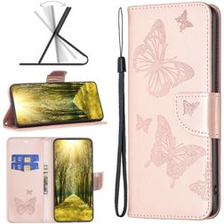 Mobigear Butterfly Nokia G21 Lompakkokotelo + Setelitasku - Ruusukulta