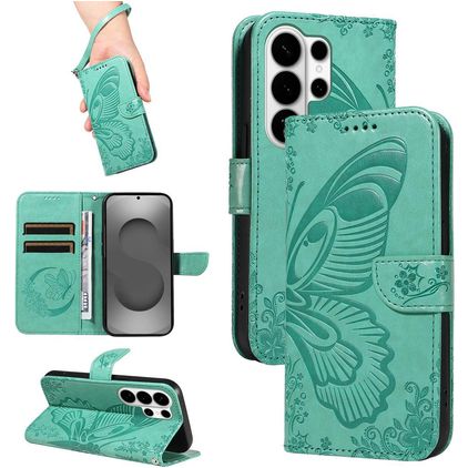 Mobigear Butterfly Samsung Galaxy S26 Ultra Capa livro Carteira - Verde