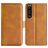 Mobigear Slim Magnet Sony Xperia 1 IV Wallet case - Cognac
