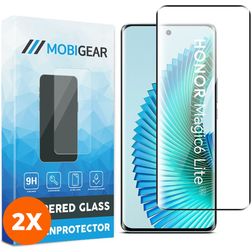 Mobigear Premium HONOR Magic 6 Lite Tempered Glass Screen Protector - Case Friendly - Black (2-Pack)