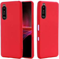Mobigear Rubber Touch Sony Xperia 1 III Silikone Bagsidecover - Rød