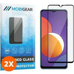 Mobigear Premium Samsung Galaxy M12 Vidro temperado Película de ecrã - Compatível com capas - Preto (Pack de 2)