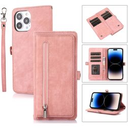 Mobigear Zipper iPhone 14 Pro Wallet case - Rose Gold