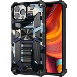 Mobigear Armor Stand iPhone 13 Pro Funda Plástico rígido Carcasa Antigolpes con soporte - Azul marino