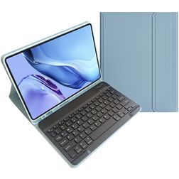 Mobigear Keys Samsung Galaxy Tab S10 FE QWERTY Bluetooth Keyboard Wallet case + Stylus Holder - Blue