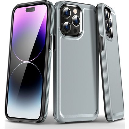 Mobigear Slim Armor iPhone 15 Pro Max Funda Plástico rígido Carcasa Antigolpes - Gris
