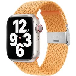Mobigear Braided Correa Nylon Cierre de clip para Apple Watch - 49/46/45/44 mm - Amarillo