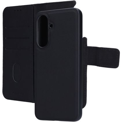 Mobiparts Samsung Galaxy A36 Cover Vera pelle Cover a libro 2 in 1 con guscio estraibile a portafoglio - Nero