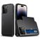 Mobigear Card iPhone 15 Pro Max Funda Plástico rígido Carcasa Antigolpes con tarjetero - Negro