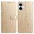Mobigear Flowers iPhone 17 Plånboksfodral med sedelfack - Guld