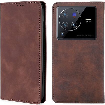 Mobigear Retro Slim Vivo X80 Pro Funda tipo libro Cartera - Marrón