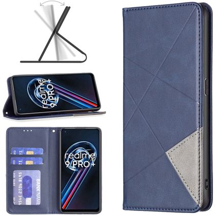 Mobigear Rhombus Slim Realme 9 Pro Plus Capa livro - Azul