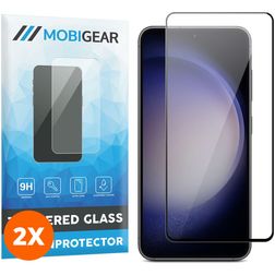 Mobigear Premium Samsung Galaxy S23 FE Tempered Glass Screen Protector - Case Friendly - Black (2-Pack)