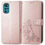 Mobigear Clover Motorola Moto G22 Wallet case - Rose Gold