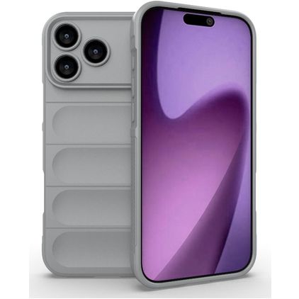 Mobigear Bumpy iPhone 18 Pro Max TPU flexível Capa traseira - Cinzento